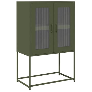Vidaxl Highboard Olive Green 68x39x107 cm Jeklo