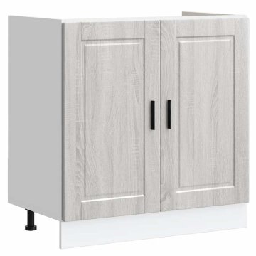 Vidaxl Osnovna omarica za umivalnik Porto siva sonoma 80x46x81,5 cm