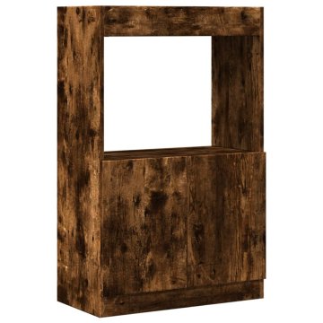 Vidaxl Visoka omara dimljeni hrast 63x33x100 cm inženirski les