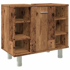Vidaxl Kopalniška omarica Stari les 60x32x53,5 cm Inženirski les