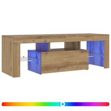 Vidaxl TV omarica z LED artisan hrast 120x36,5x40 cm inženirski les