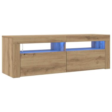 Vidaxl TV omarica z LED artisan hrast 120x35x40 cm inženirski les