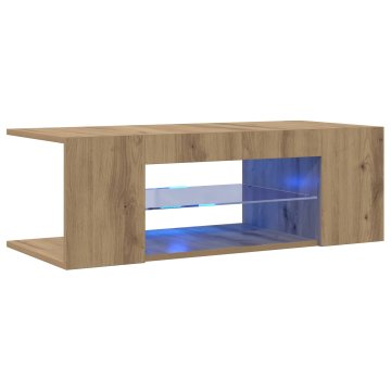 Vidaxl TV omarica z LED artisan hrast 90x39x30 cm inženirski les