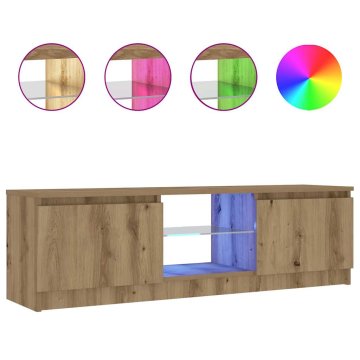 Vidaxl TV omarica z LED artisan hrast 120x30x36 cm inženirski les