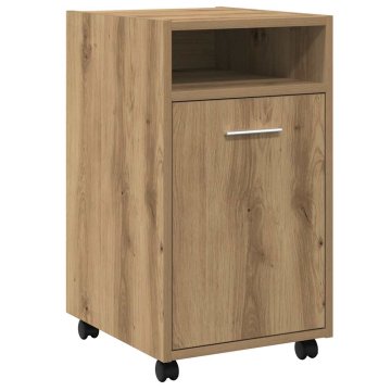 Vidaxl Omarica s kolesi artisan hrast 33x38x60 cm inženirski les