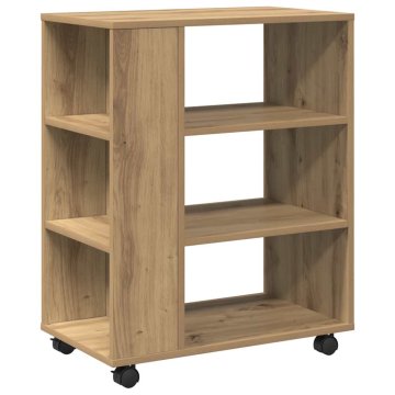 Vidaxl Omarica na kolesih artisan hrast 60x35x75 cm inženirski les