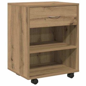 Vidaxl Omarica na kolesih artisan hrast 46x36x59 cm inženirski les