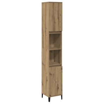 Vidaxl Kopalniška omarica artisan hrast 30x30x190 cm inženirski les