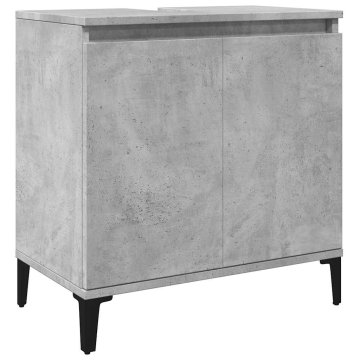 Vidaxl Omarica za umivalnik betonsko siva 58x33x60 cm inženirski les