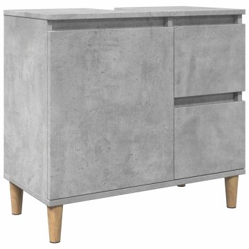 Vidaxl Omarica za umivalnik betonsko siva 65x33x60 cm inženirski les