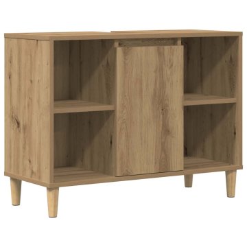 Vidaxl Kopalniška omarica artisan hrast 80x33x60 cm inženirski les