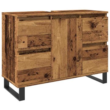 Vidaxl Kopalniška omara za umivalnik Stari les 80x33x60 cm