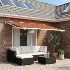 Vidaxl Nadomestno platno za tendo Oranžna in Rjava 250 x 200 cm