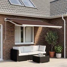Vidaxl Nadomestno platno za tendo Rjava 250 x 200 cm Poliester