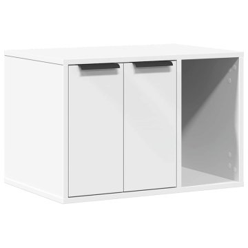 Vidaxl Omara za mačje stranišče bela 60x40x40 cm inženirski les