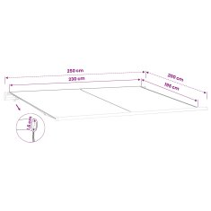 Vidaxl Nadomestno platno za tendo Rjava 250 x 200 cm Poliester