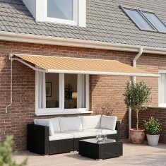 Vidaxl Nadomestno platno za tendo Oranžna in Črna 450 × 350 cm