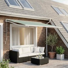 Vidaxl Nadomestno platno za tendo Zelena in Bela 450 × 300 cm