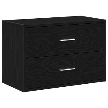 Vidaxl Omara z 2 predaloma črna hrast 60x31x40 cm inženirski les