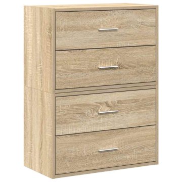 Vidaxl Omarice z 4 predaloma 2 kosa sonoma hrast 60x31x40 cm inž. les