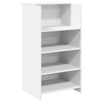 Vidaxl Recepcijska miza bela 55x50x103,5 cm inženirski les