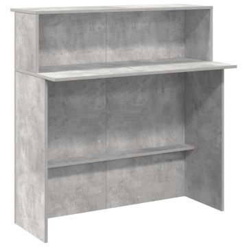 Vidaxl Sprejemna miza betonsko siva 100x50x103,5 cm inženirski les