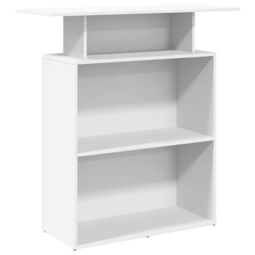 Vidaxl Recepcijska miza bela 100x40x104 cm inženirski les