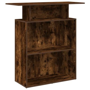Vidaxl Sprejemna miza dimljeni hrast 100x40x104 cm inženirski les