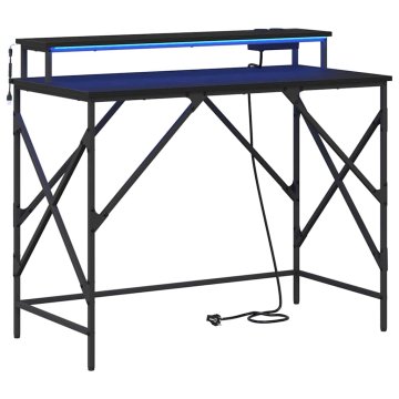 Vidaxl Miza Črna Orehovina 100 x 50 x 86,5 cm Inženirski les