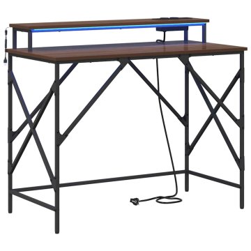Vidaxl Miza Rjav hrast 100 x 50 x 86,5 cm Inženirski les