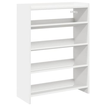 Vidaxl Regal za čevlje bel 60x25x81 cm inženirski les