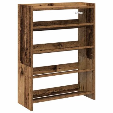 Vidaxl Regal za čevlje starinski les 60x25x81 cm inženirski les