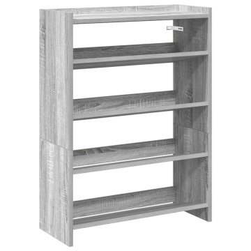 Vidaxl Regal za čevlje siva sonoma 60x25x81 cm inženirski les