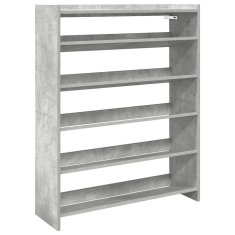 Vidaxl Regal za čevlje betonsko siv 80x25x100 cm inženirski les