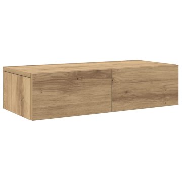 Vidaxl Stenska polica s predali artisan hrast 60x26,5x15 cm inž. les
