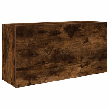 Vidaxl Kopalniška stenska omarica dimljen hrast 80x25x40 cm inž. les