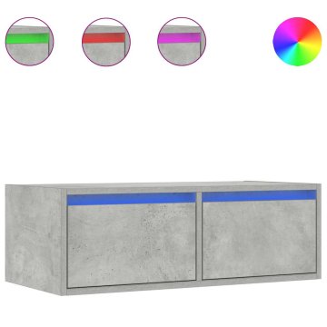 Vidaxl TV omarica z LED lučkami betonsko siva 75x35,5x25 cm