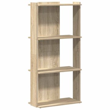 Vidaxl Knjižna omara 3-nadstropna sonoma hrast 60x30x120 cm inž. les