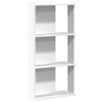 Vidaxl Knjižna omara 3-nadstropna bela 60x30x120 cm inž. les