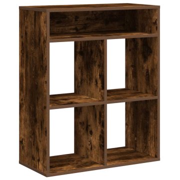 Vidaxl Knjižna omara dimljeni hrast 66x31x80 cm inženirski les