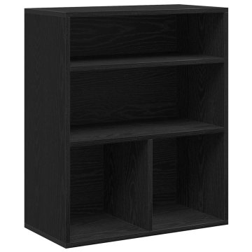 Vidaxl Knjižna omara črna 60x30x71,5 cm inženirski les