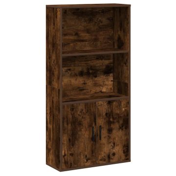 Vidaxl Knjižna omara dimljeni hrast 60x24x120 cm inženirski les