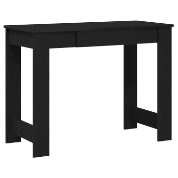 Vidaxl Pisalna miza črna 100x45x75 cm inženirski les