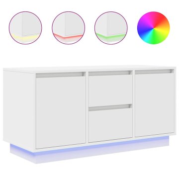 Vidaxl TV omarica z LED svetili bela 100x41x50 cm