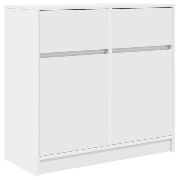 Vidaxl Komoda s predalom bela 80x34x76 cm inženirski les