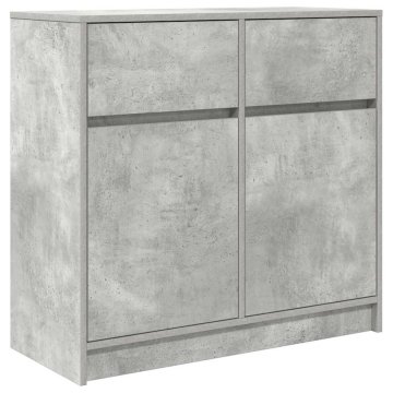 Vidaxl Komoda s predalom betonsko siva 80x34x76 cm inženirski les