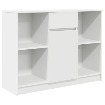 Vidaxl Komoda s predalom bela 101x35x76 cm inženirski les