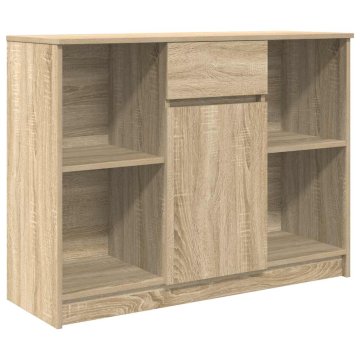 Vidaxl Komoda s predalom sonoma hrast 101x35x76 cm inženirski les