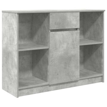 Vidaxl Komoda s predalom betonsko siva 101x35x76 cm inženirski les