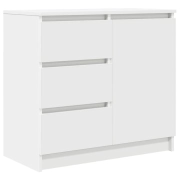 Vidaxl Komoda s predalom bela 71x35x65 cm inženirski les